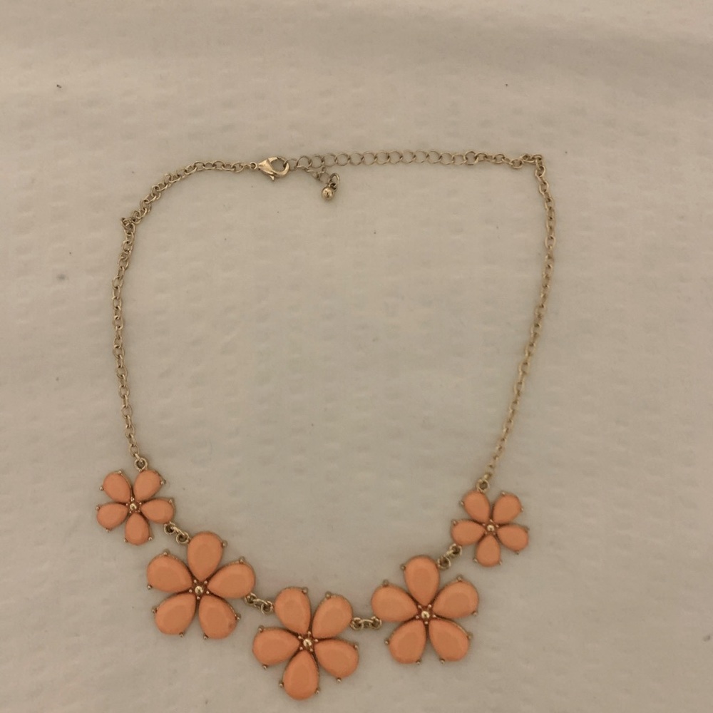 Coral, flower necklace
